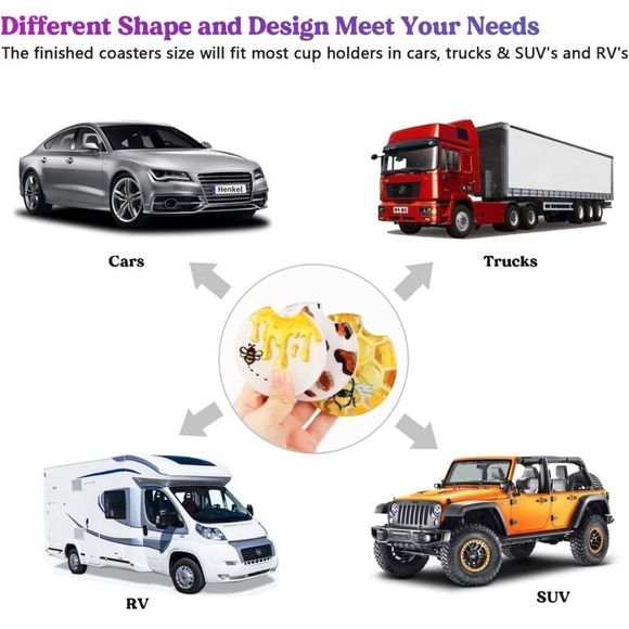 Ruby Red Resin Car Coaster - Picture 7 of 9